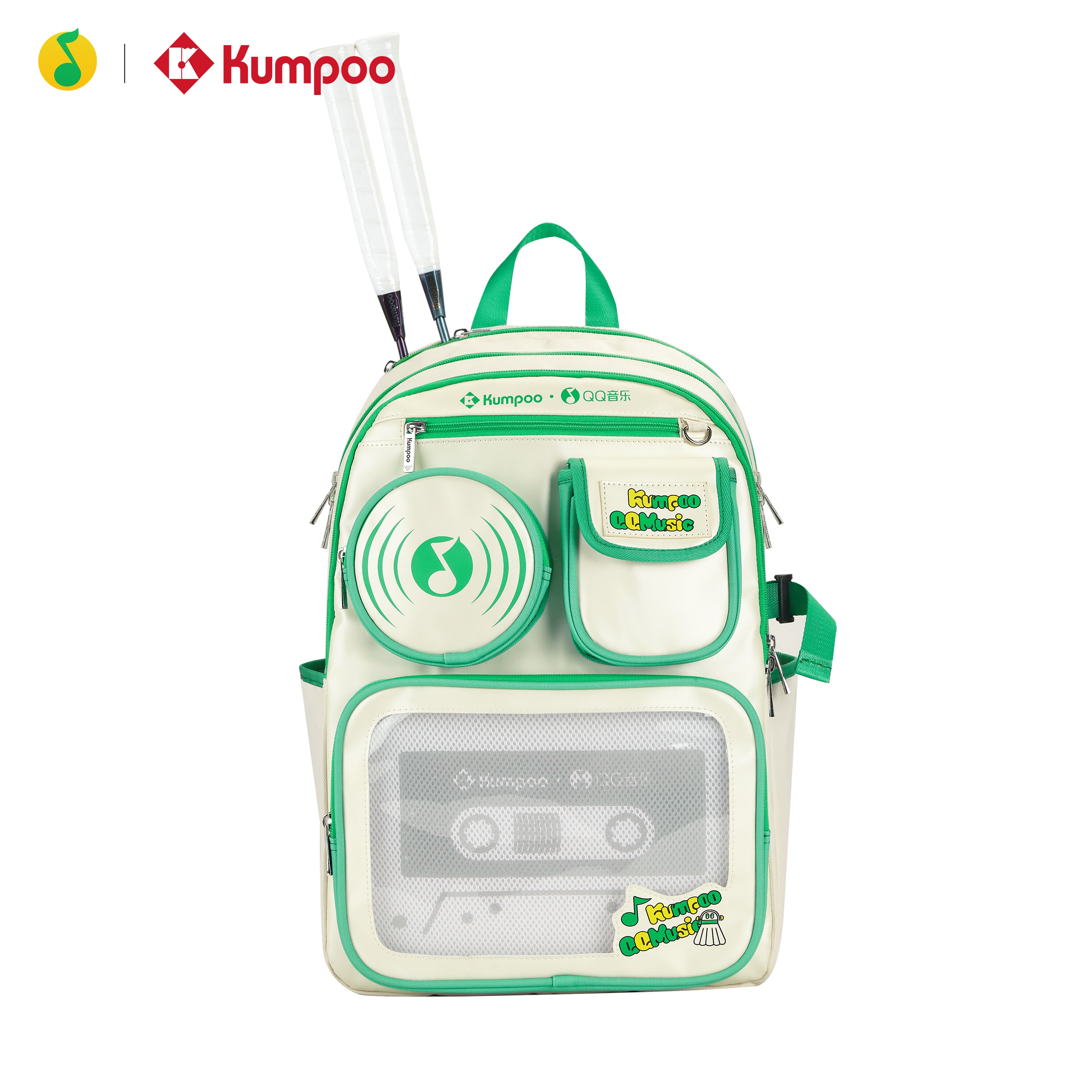 KUMPOO KB-529.QQ Music Badminton Backpack for Rackets, Shoes