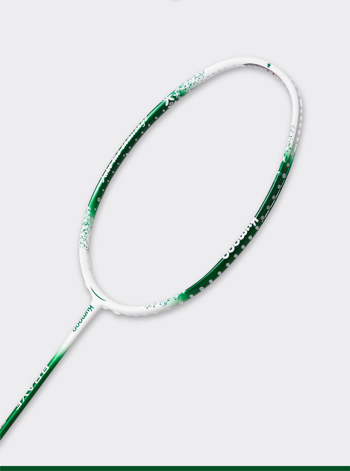 Kumpoo Brave unstrung badminton racket with a lightweight frame and sleek design, ready for stringing and gameplay.