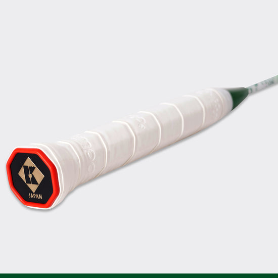 KUMPOO Brave unstrung badminton racket with lightweight frame and grip, ready for stringing and play.