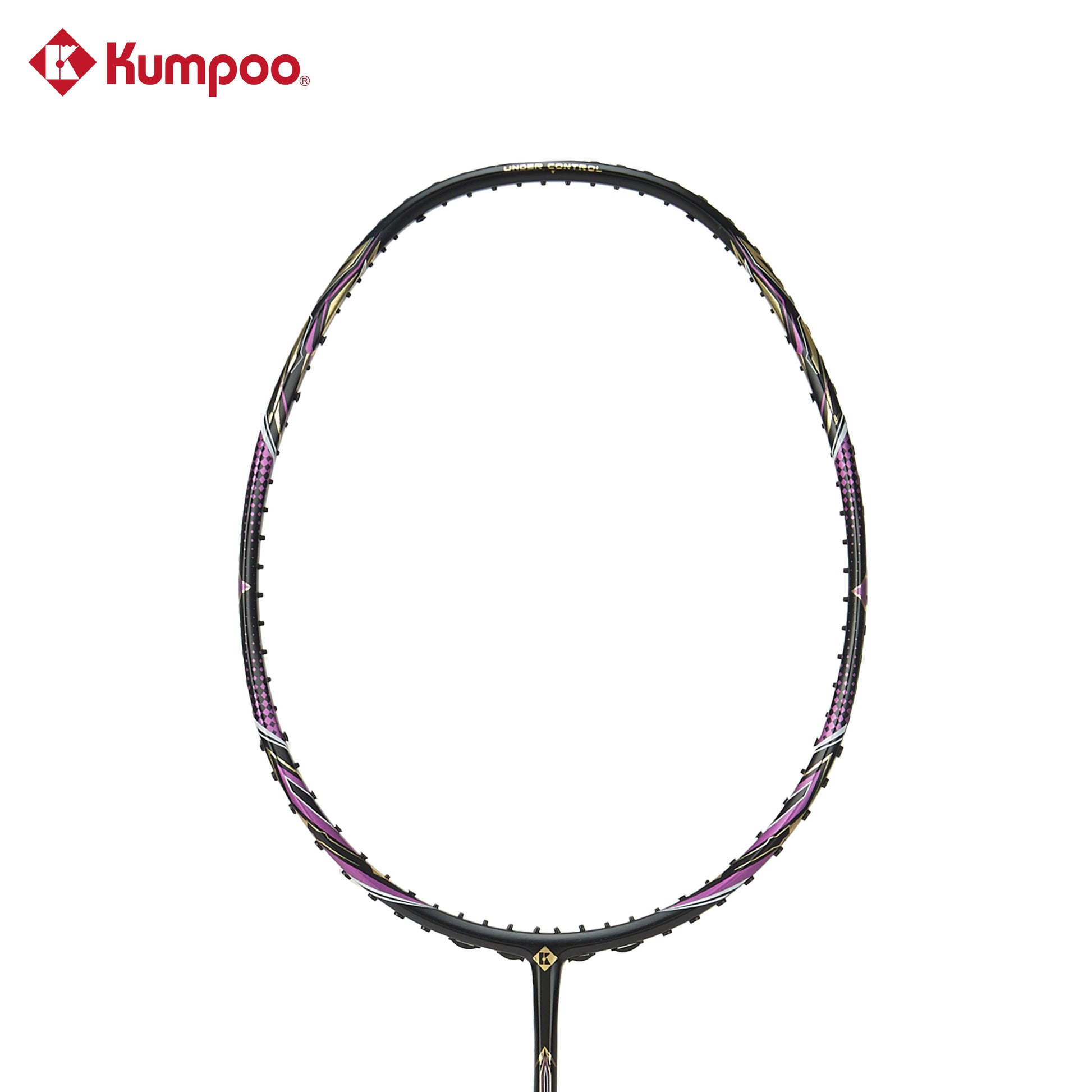 Kumpoo Hyper Shot Hexagon unstrung badminton racket with a hexagon frame design, lightweight and suitable for competitive play.