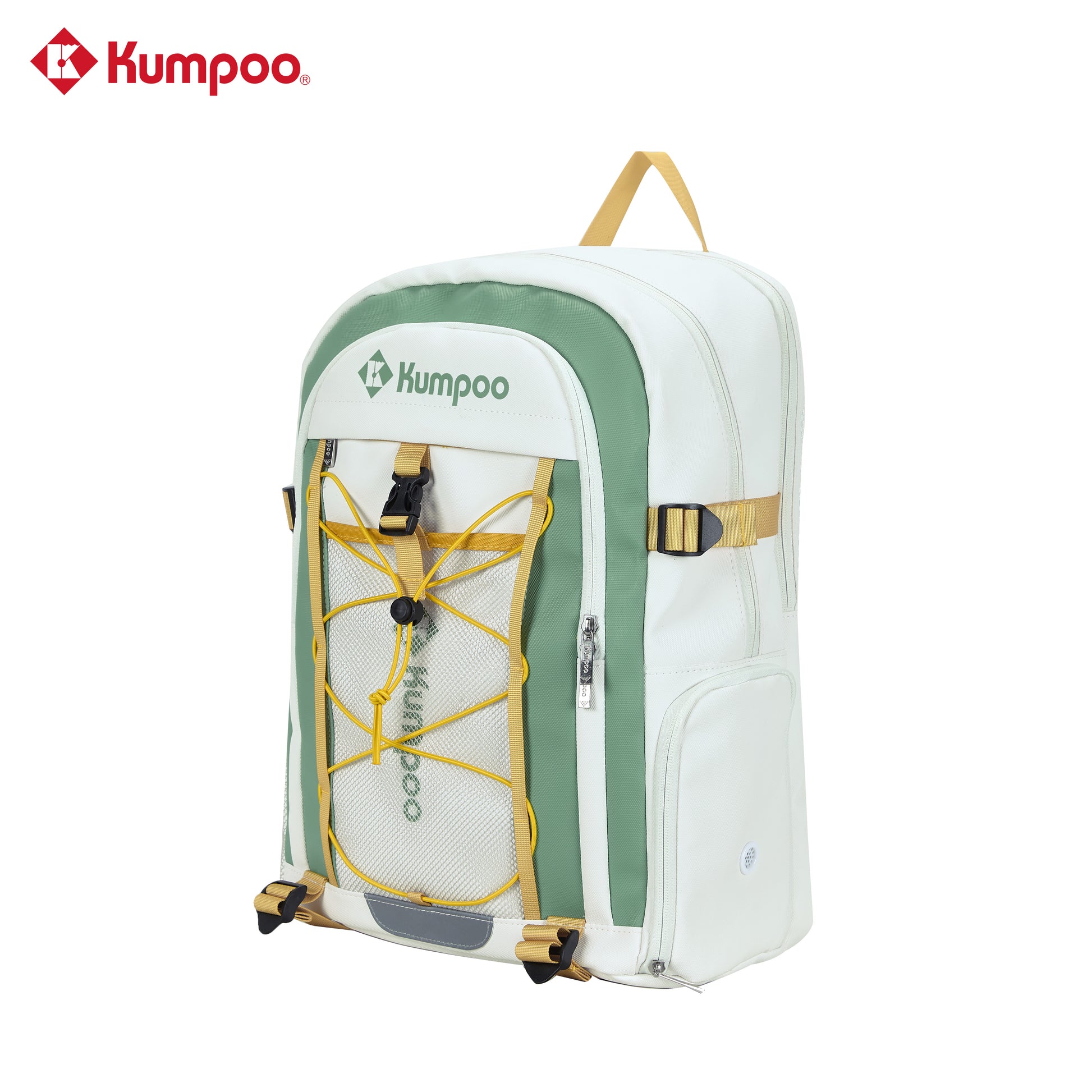 Kumpoo KB-624 badminton backpack with multiple compartments and adjustable straps, designed for carrying racquets and accessories.