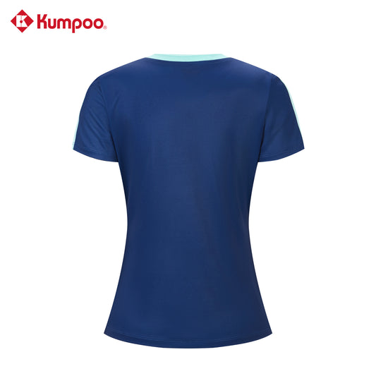 Kumpoo K261W-1151 women's t-shirt in soft fabric, displayed flat with short sleeves and a round neckline, in a neutral color.
