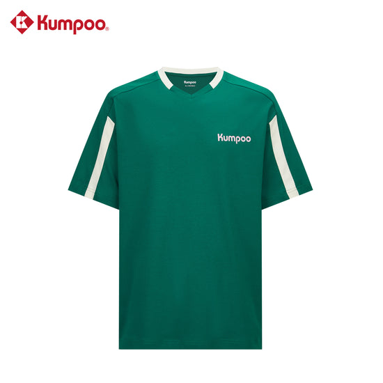 Kumpoo K261U-1528 25th unisex T-shirt in black, featuring a crew neck and short sleeves, casual top for men and women.