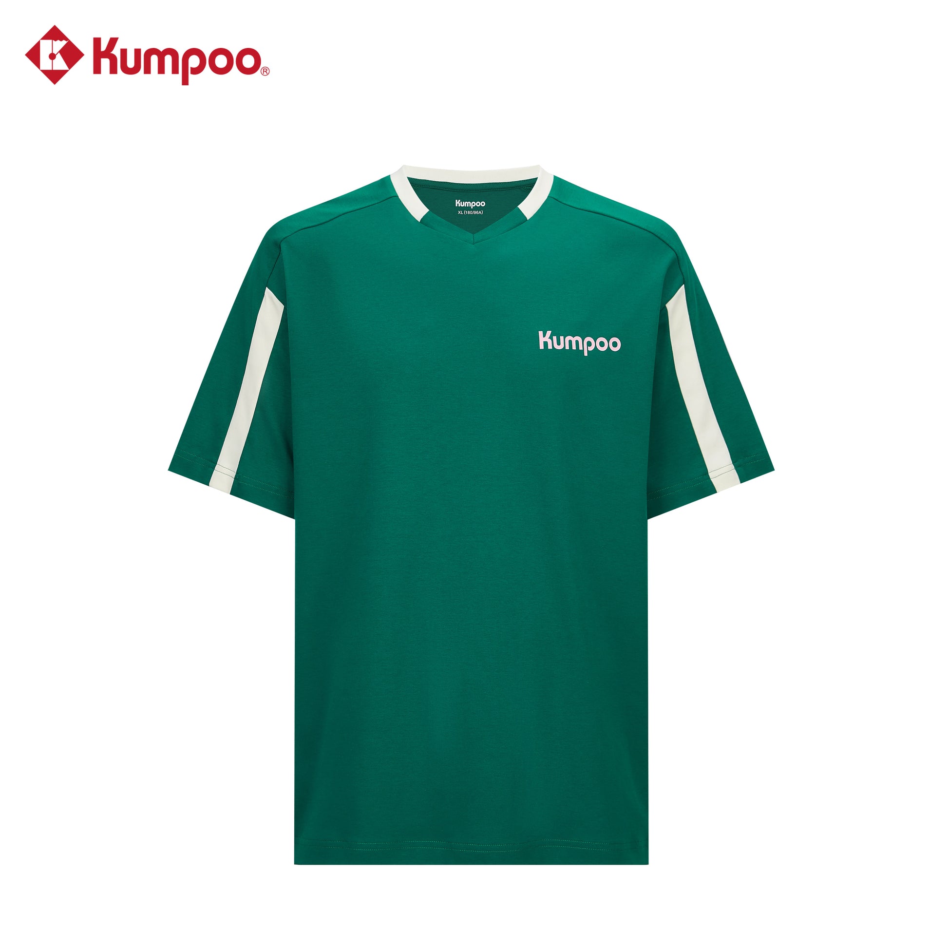 Kumpoo K261U-1528 25th unisex T-shirt in black, featuring a crew neck and short sleeves, casual top for men and women.