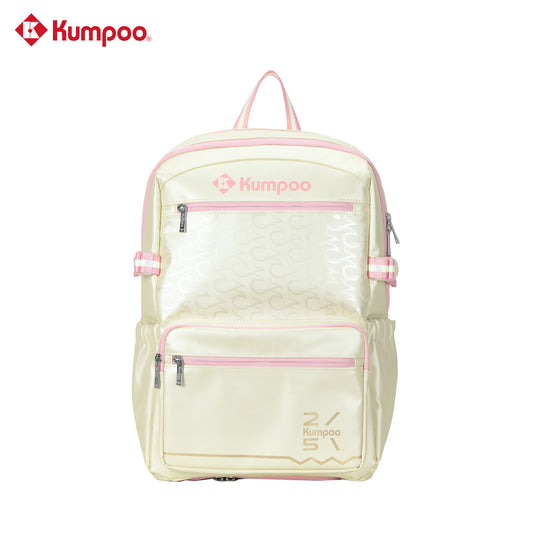 Kumpoo KB-5212.25th badminton bag showing multiple compartments and adjustable shoulder straps for carrying badminton gear.