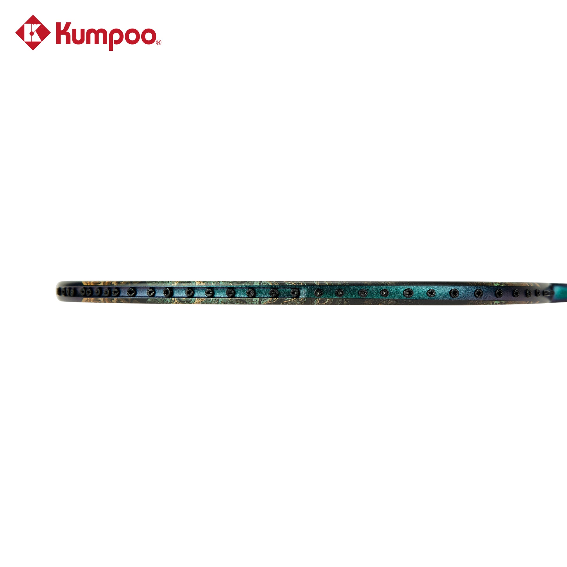 Kumpoo GF-SH(4U5) unstrung badminton racket with a lightweight frame and ergonomic grip, ideal for competitive play.
