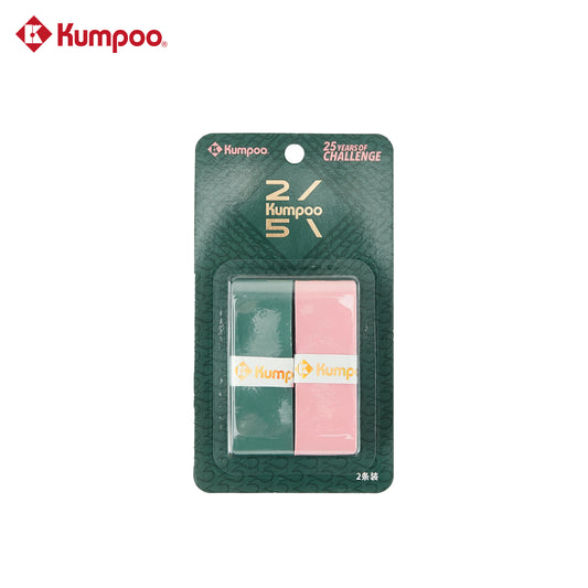 Kumpoo KG-17.25th badminton grip, black rubber grip with textured surface for secure hold and improved racket control.