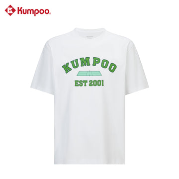 Kumpoo K261M-1240 men's T-shirt in black with round neckline and short sleeves, displayed on a hanger.