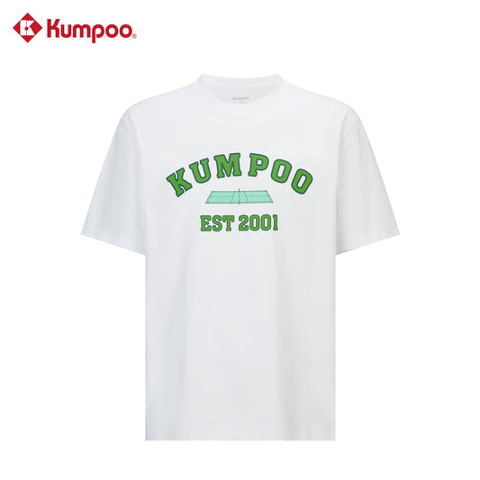 Kumpoo K261M-1240 men's T-shirt in black with round neckline and short sleeves, displayed on a hanger.