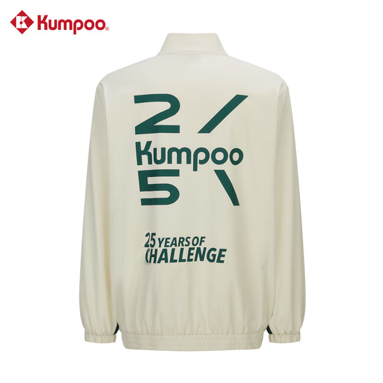 Kumpoo K261U-5545 25th unisex jacket, lightweight jackets and vests, navy blue color, front view with zipper and collar.