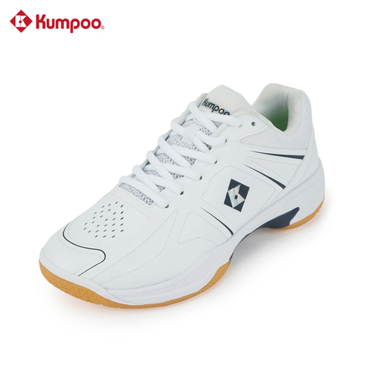 Kumpoo KH-G805 Lite Pro badminton shoes in black and white with cushioned soles and breathable mesh upper.
