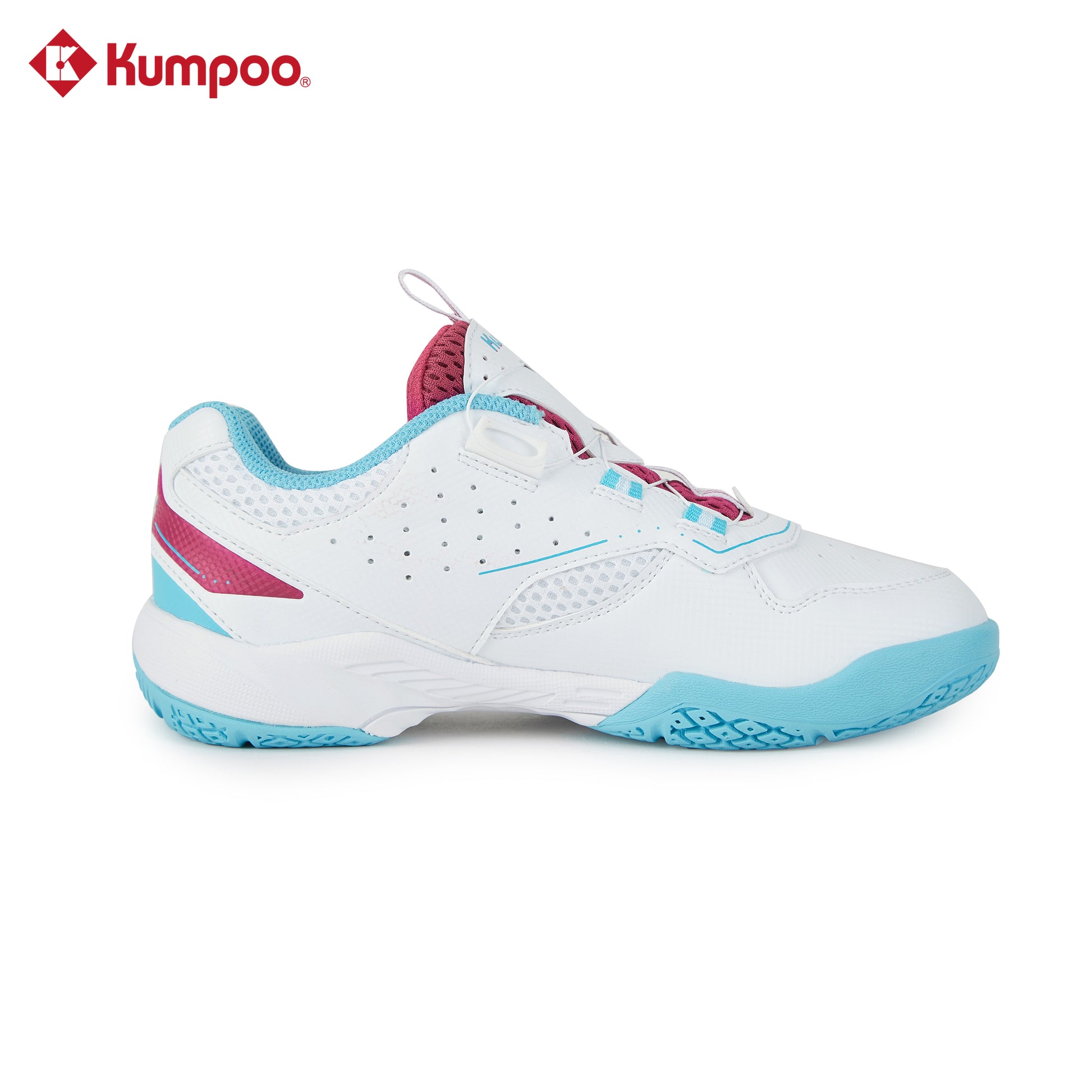 Kumpoo KHS-J10 Junior badminton shoes with breathable mesh upper and non-slip sole for active court play.
