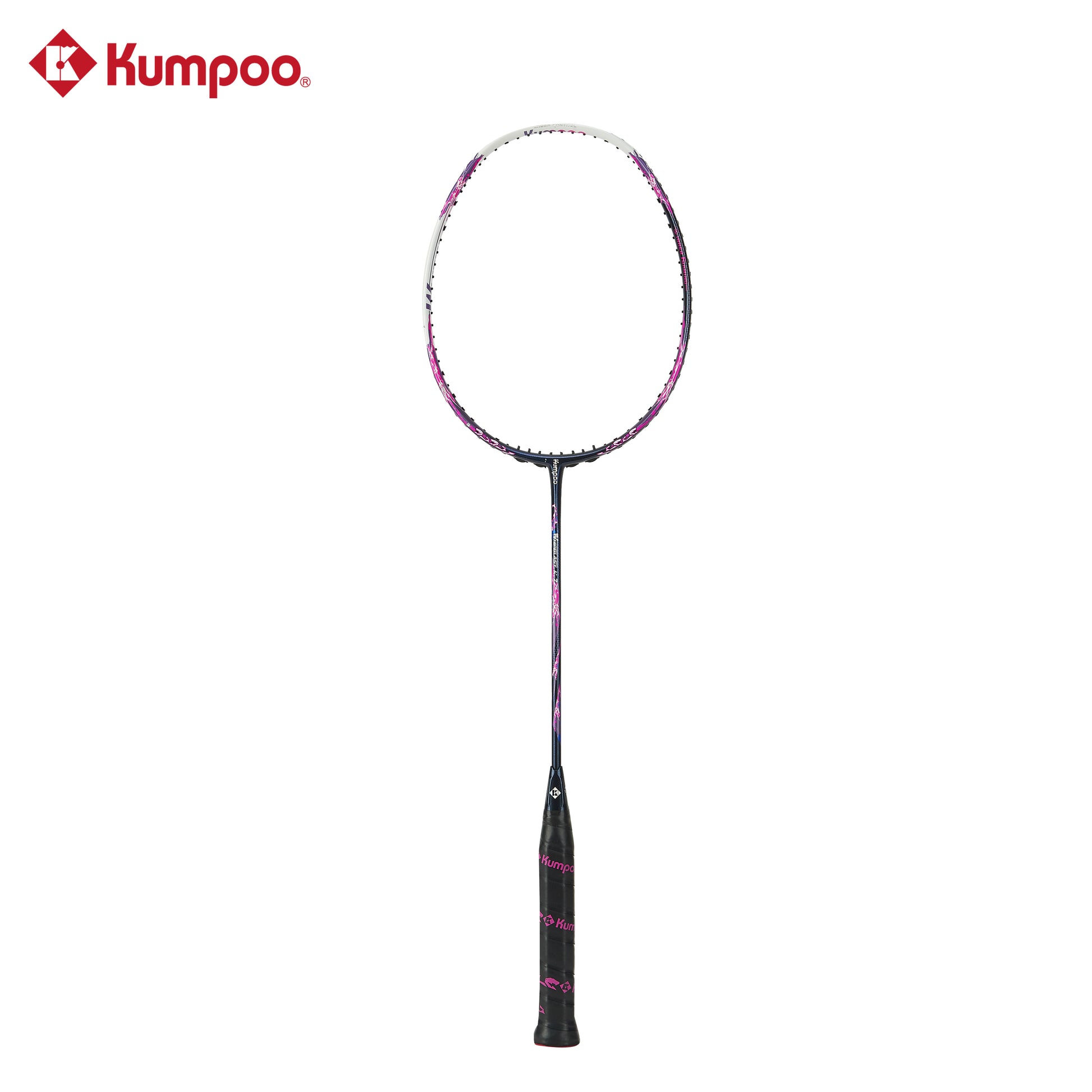 Kumpoo Whipblast K7 unstrung badminton racket with lightweight frame and ergonomic grip, designed for performance and control.