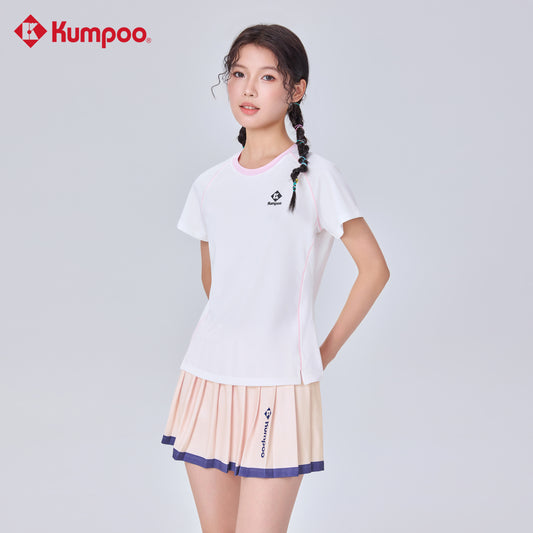 Kumpoo women's skirt, stylish and comfortable, with a flowy design in a neutral color, perfect for casual or office wear.
