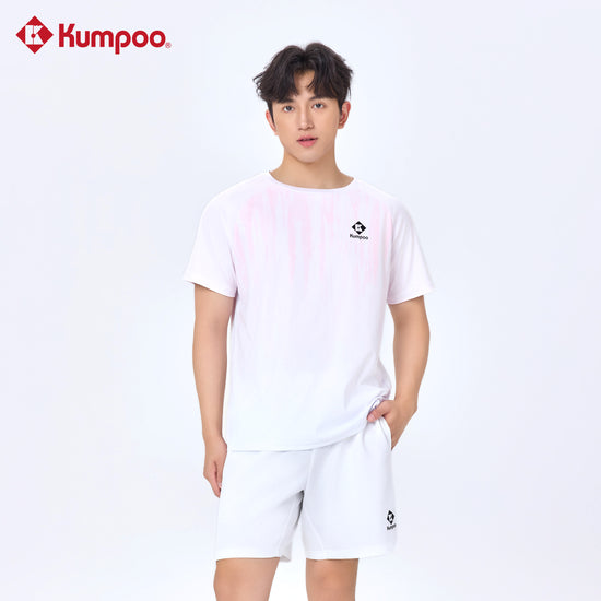 Kumpoo K261W-1567 women's T-shirt in soft fabric, displayed flat with short sleeves and round neckline, in a solid color.