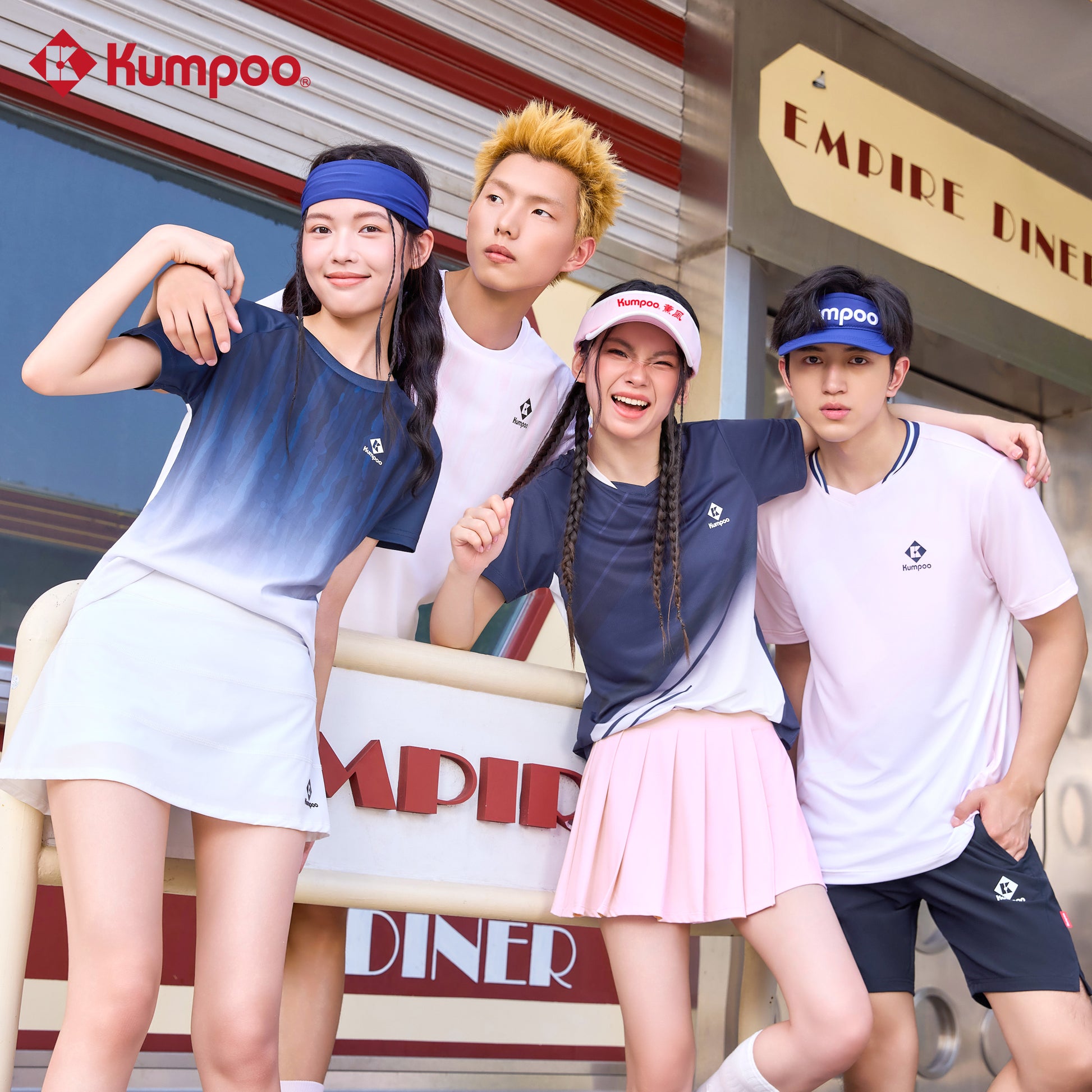 Kumpoo K261W-1567 women's T-shirt, casual tops with short sleeves and round neckline, in a solid color, front view.