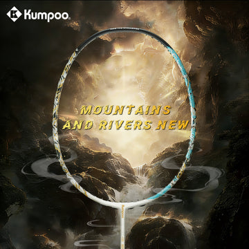 Unstrung Kumpoo Mountains and Rivers New 4U5 badminton racket, lightweight racket with a sleek frame design.