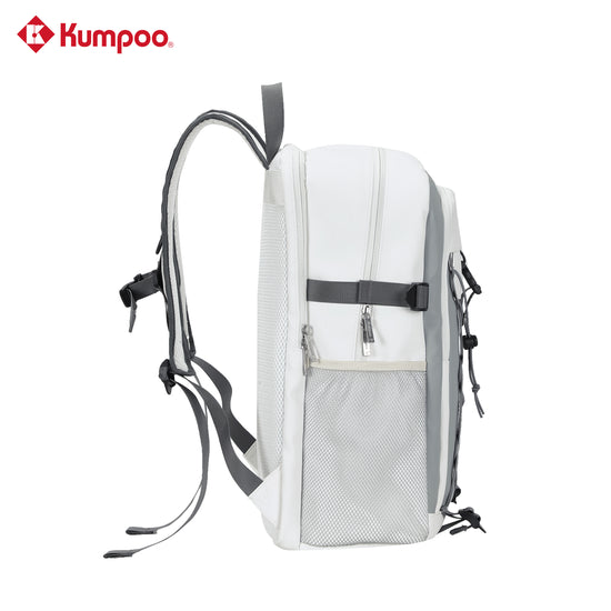 Kumpoo KB-624 badminton backpack with multiple compartments and adjustable straps, designed for sports gear storage.