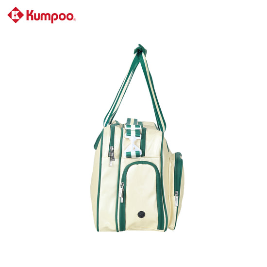 Kumpoo KB-566 Badminton Bag with multiple compartments and shoulder strap, designed for carrying badminton rackets and gear.