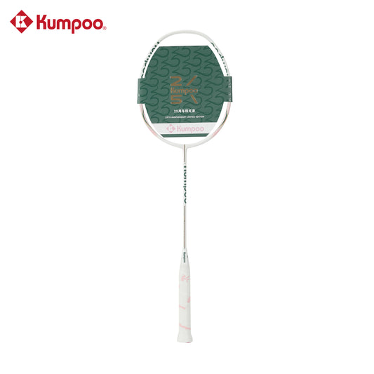 Kumpoo Ride the Wind S.25th unstrung badminton racket, 6U weight class, showcasing the sleek frame and grip design.