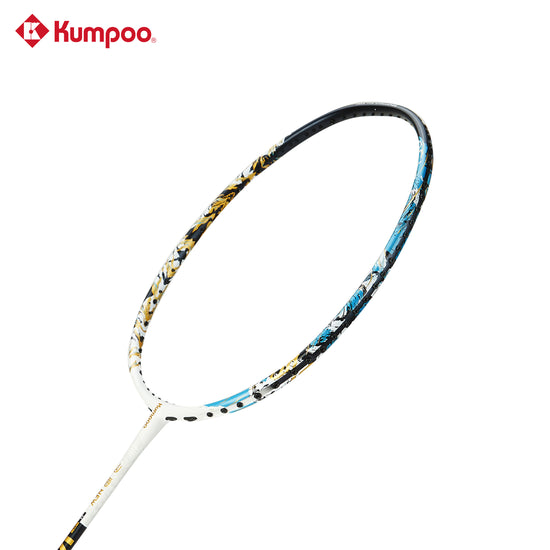 Kumpoo Mountains and Rivers New 4U5 unstrung badminton racket with a lightweight frame and ergonomic grip design.