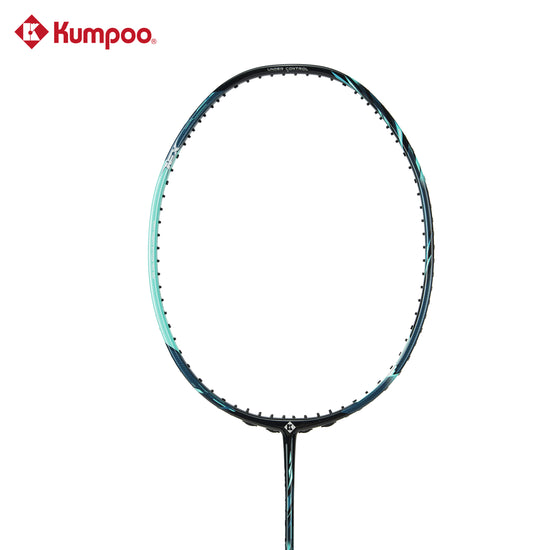 Kumpoo Hyper Shot Nex unstrung badminton racket with lightweight frame and ergonomic grip, ready for custom stringing.