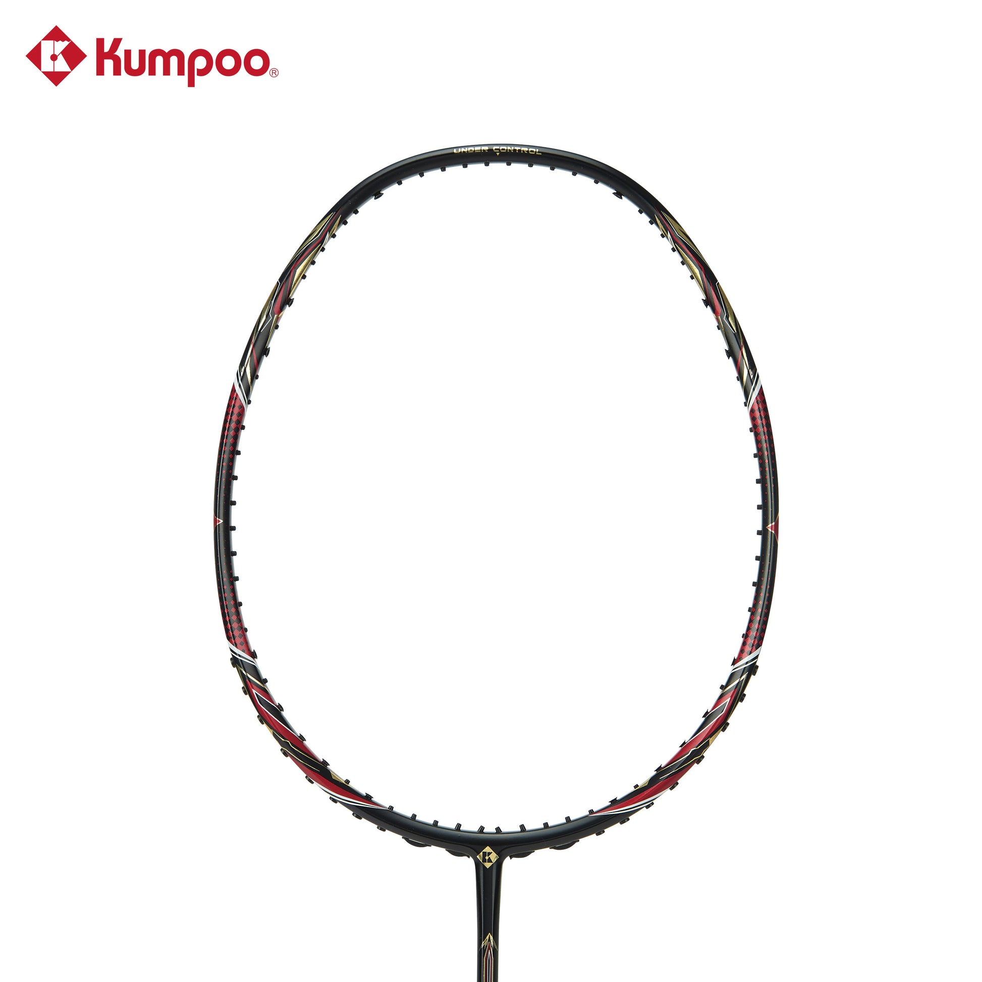 Kumpoo Hyper Shot hexagon unstrung badminton racket with a sleek frame and grip, designed for competitive play.