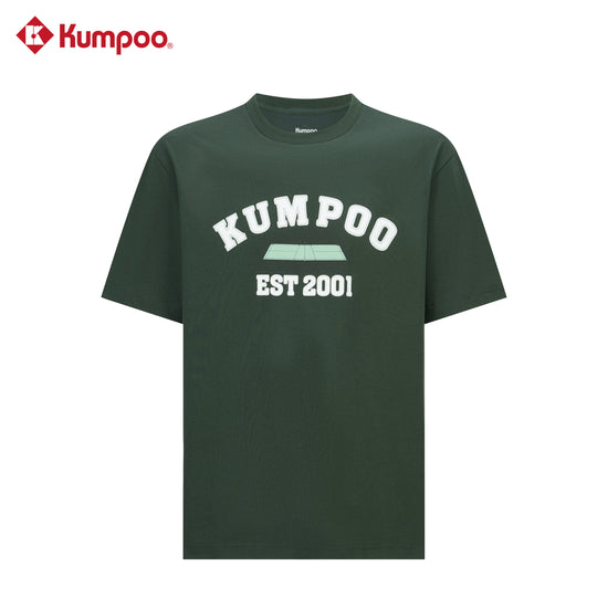 Kumpoo men's T-shirt in black with short sleeves, round neckline, and subtle logo detail, casual tops and T-shirts for everyday wear.