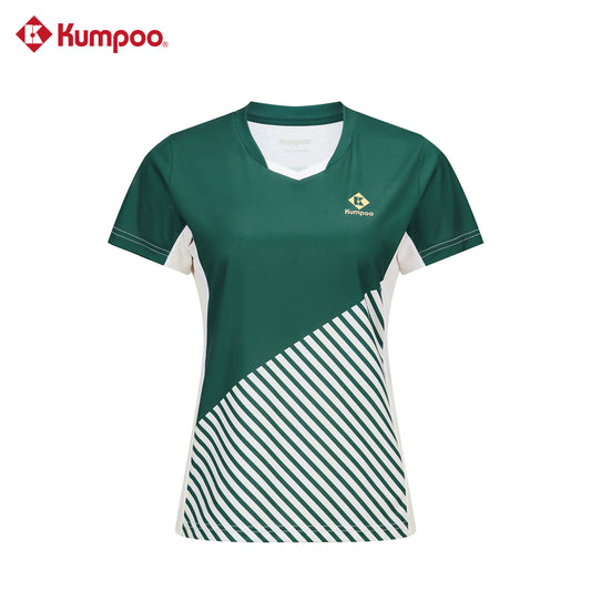 Kumpoo K261W-1532.25th women's T-shirt, casual tops and T-shirt in soft fabric, shown on a hanger with a plain background.