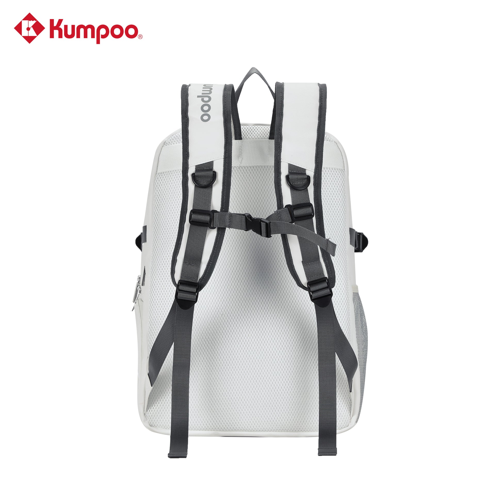Kumpoo KB-624 badminton backpack with multiple compartments, padded straps, and sleek black design for sports gear storage.