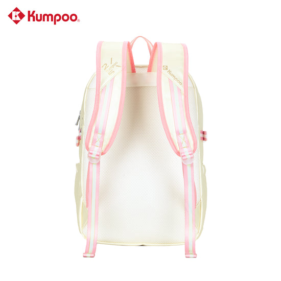 Kumpoo KB-5212.25th badminton bag with multiple compartments, black and gray design, suitable for carrying racquets and accessories.