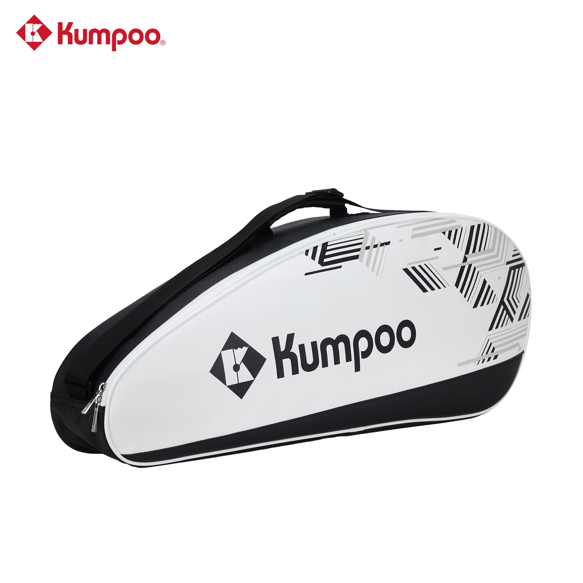 Kumpoo KB-631 badminton bag with multiple compartments and adjustable straps, designed for carrying rackets and sports gear.