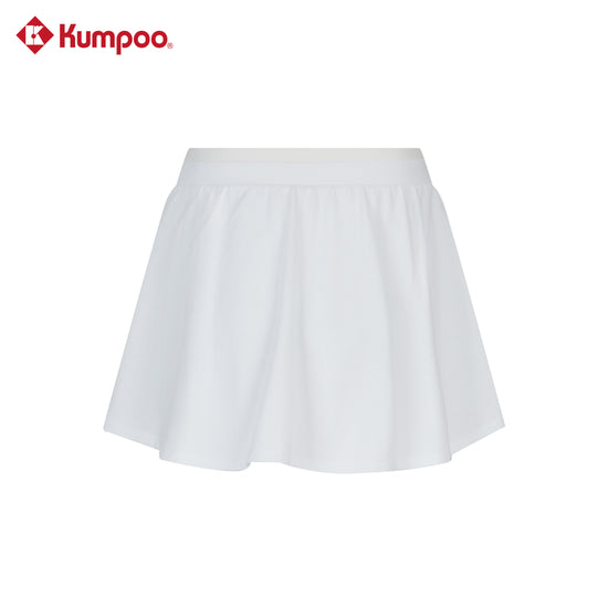 Kumpoo K261W-7181 women's skirt in a stylish design, shown hanging with a smooth fabric texture and a modern silhouette.
