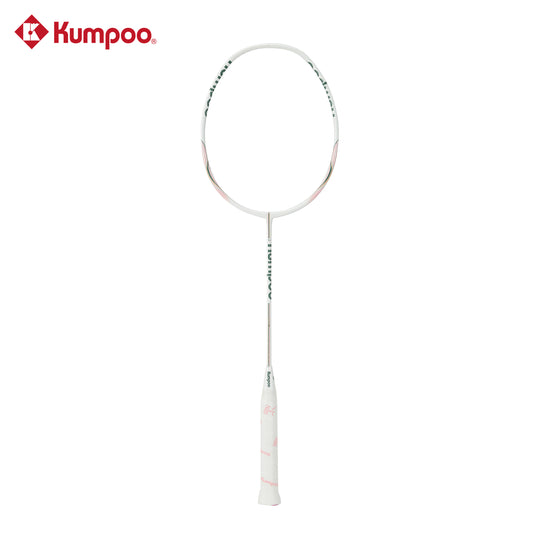 Kumpoo Ride the Wind S.25th unstrung badminton racket in 6U, lightweight frame with grip and strings ready for play.