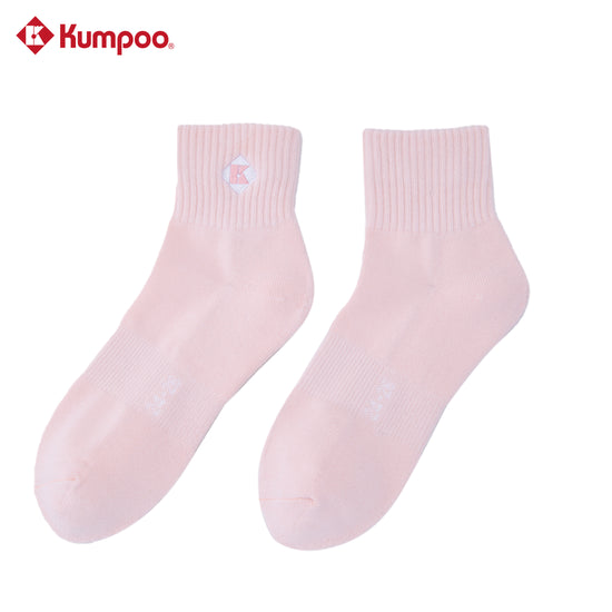 Kumpoo KSO-507.25th socks in black with white accents, featuring a comfortable stretch fit and breathable fabric for active wear.