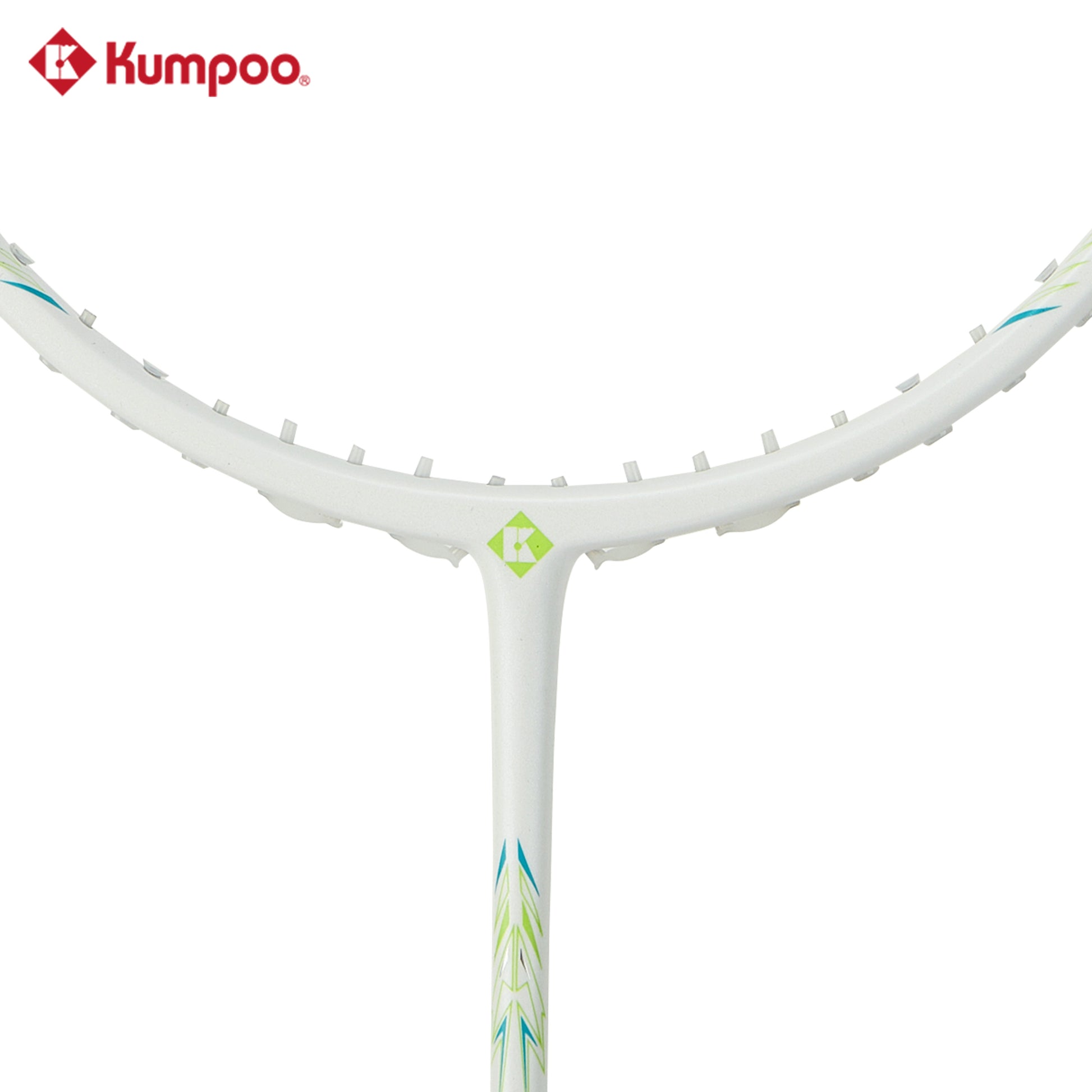 Kumpoo KZ-10 (4U5) unstrung badminton racket with lightweight frame and graphite shaft for competitive play.