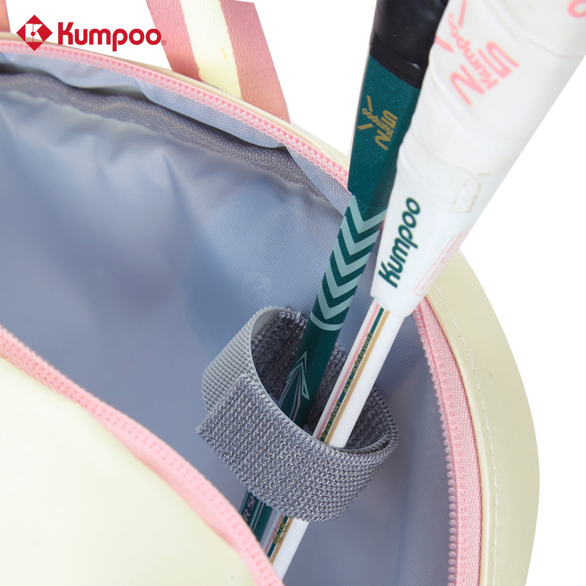 Kumpoo KB-5212.25th badminton bag in black with multiple compartments and adjustable shoulder strap, designed for badminton players.