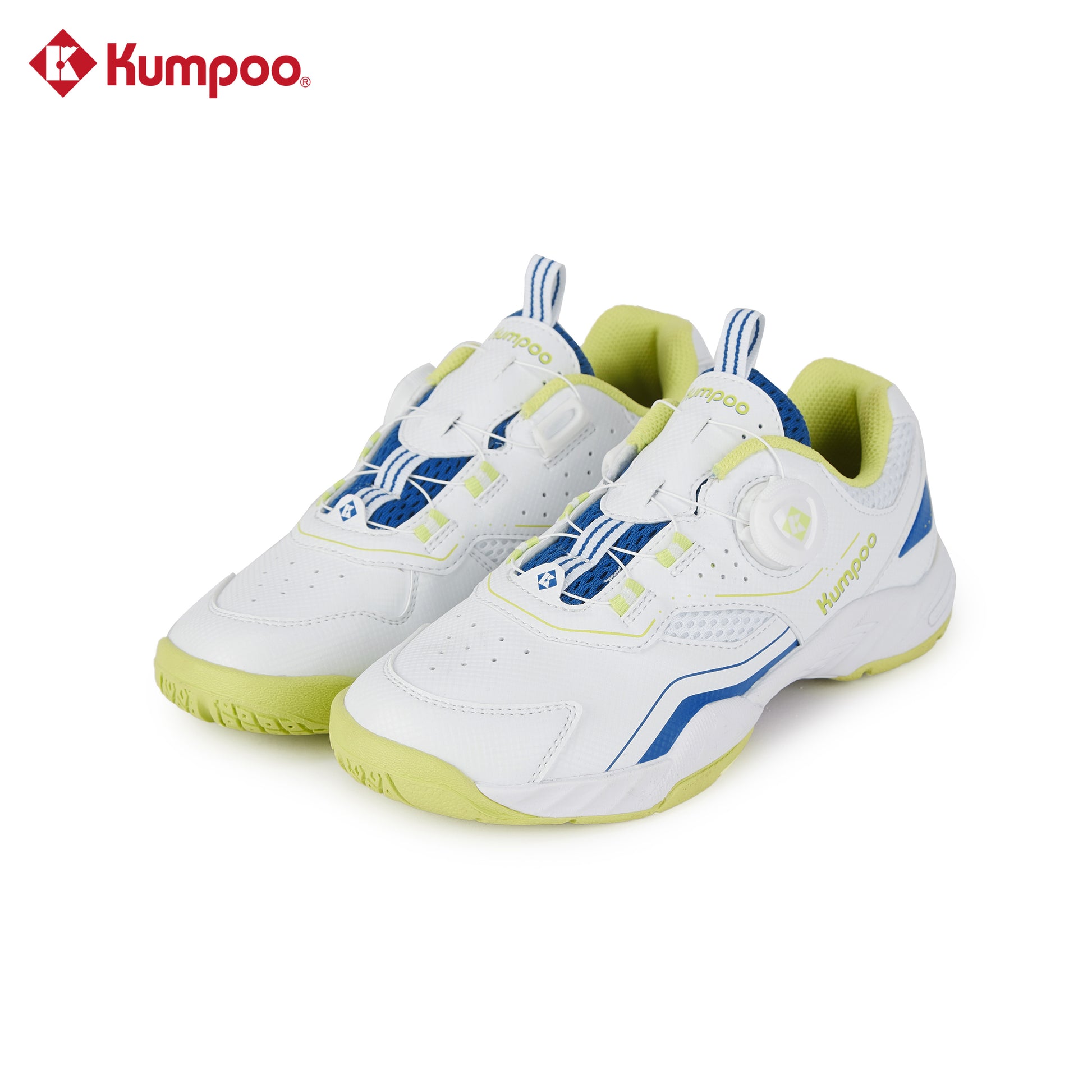 Kumpoo KHS-J10 Junior badminton shoes with breathable design and non-slip soles, suitable for young players' active sports.