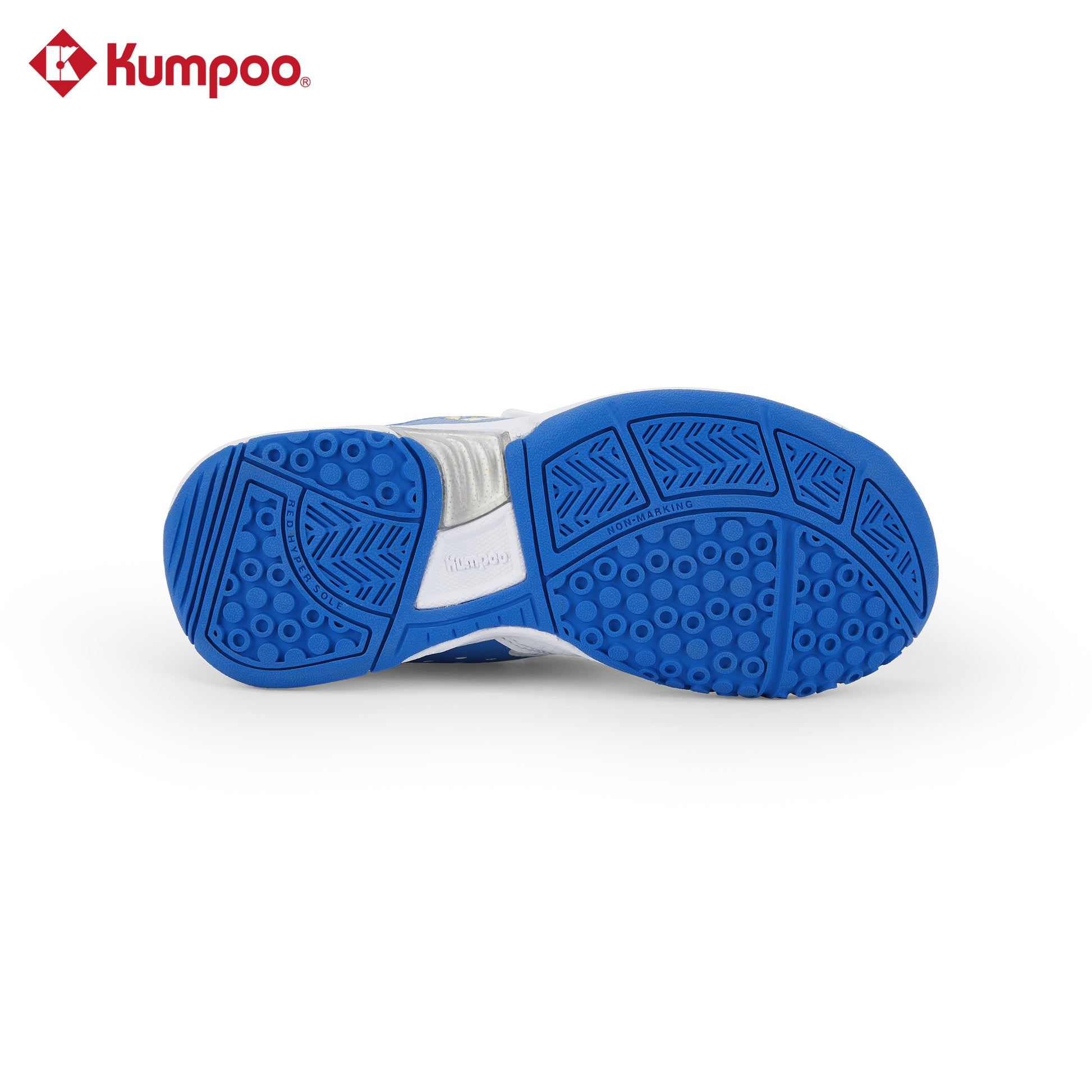 Kumpoo KHS-J20 Junior badminton shoes in white and black with cushioned soles and supportive design for active play