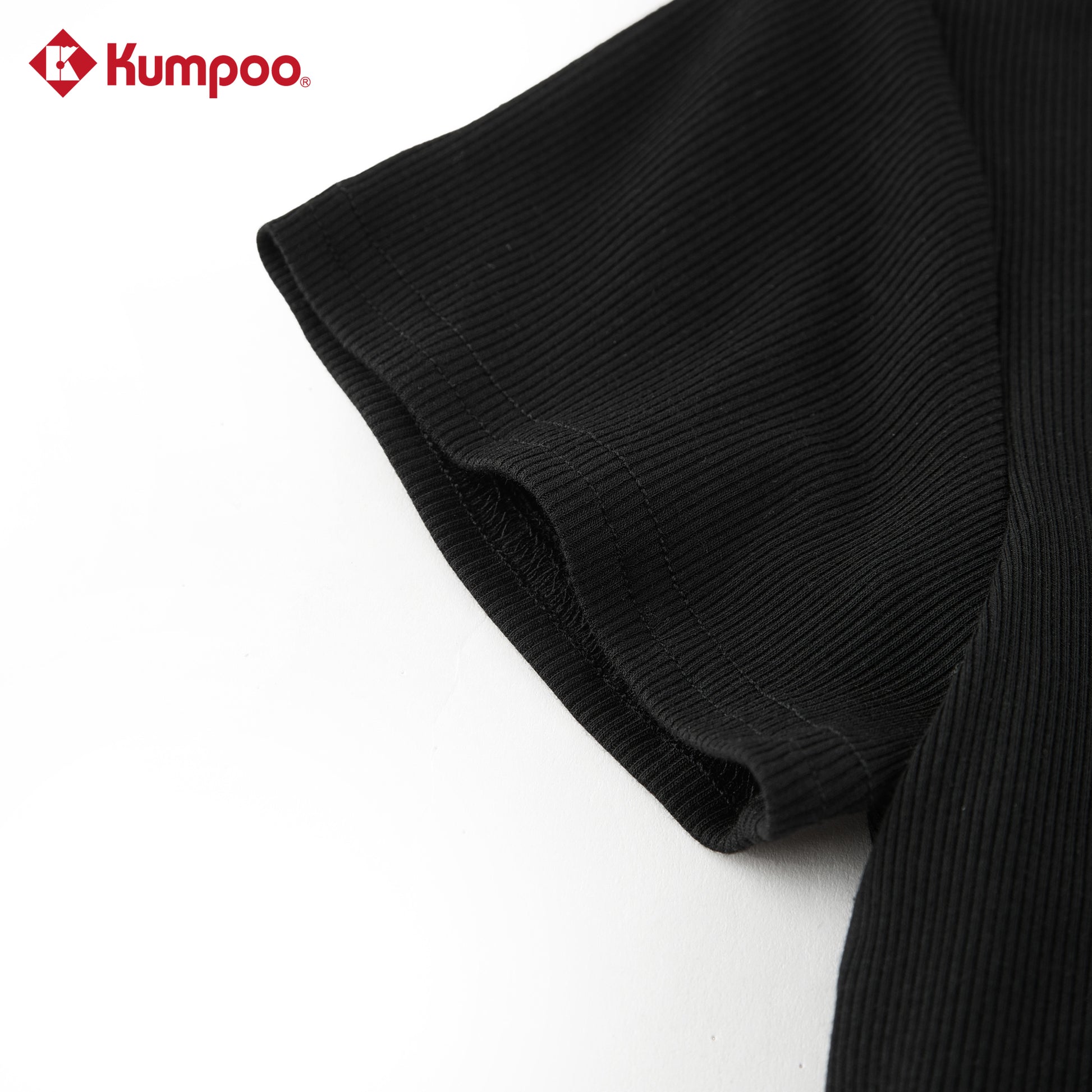 Kumpoo K261W-1140 women's T-shirt in white, casual top with short sleeves and round neckline, laid flat on white background.