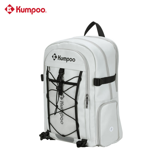 Kumpoo KB-624 badminton backpack with multiple compartments, padded straps, and sleek black design for sports and travel use.