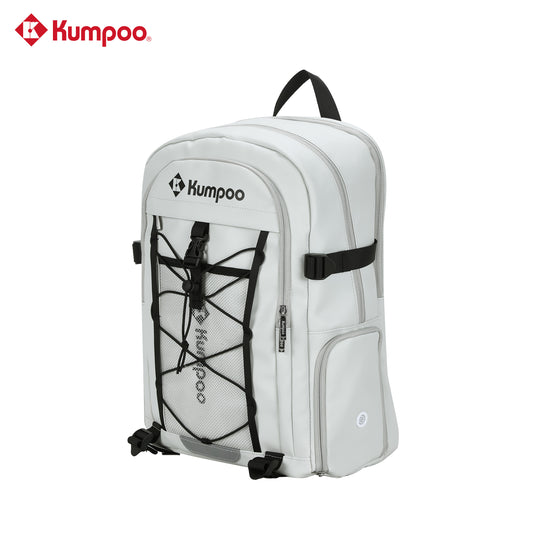 Kumpoo KB-624 badminton backpack with multiple compartments, padded straps, and sleek black design for sports and travel use.