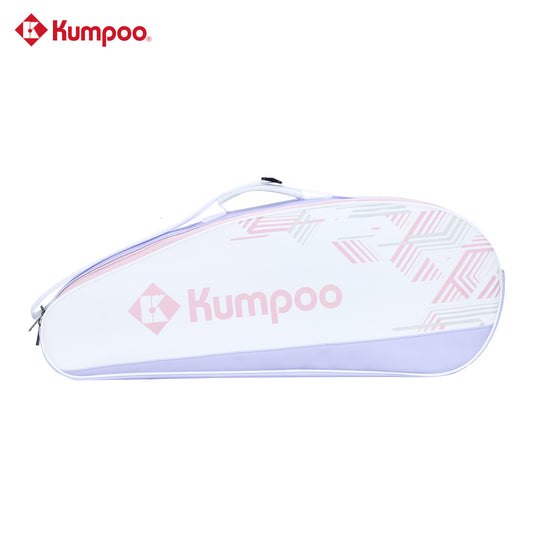 Kumpoo KB-631 badminton bag with multiple compartments, black and red design, and padded shoulder strap for easy carrying.