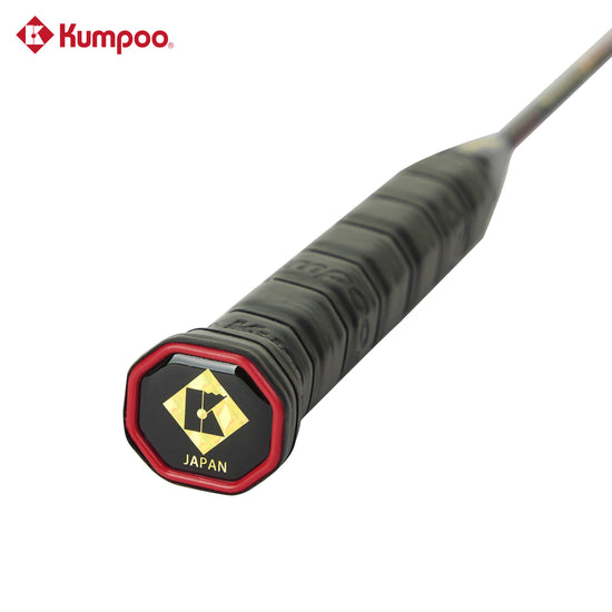 Kumpoo Hyper Shot Hexagon unstrung badminton racket with hexagon frame design and lightweight construction for players.