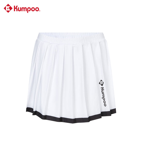 Kumpoo K261W-9727 women's skirt with a stylish design, made from lightweight fabric, shown on a hanger.