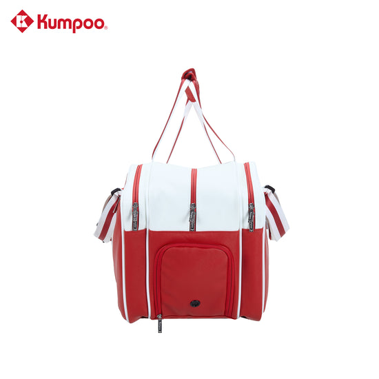 Kumpoo KB-691 badminton bag with multiple compartments and adjustable straps, designed for carrying badminton rackets and gear.