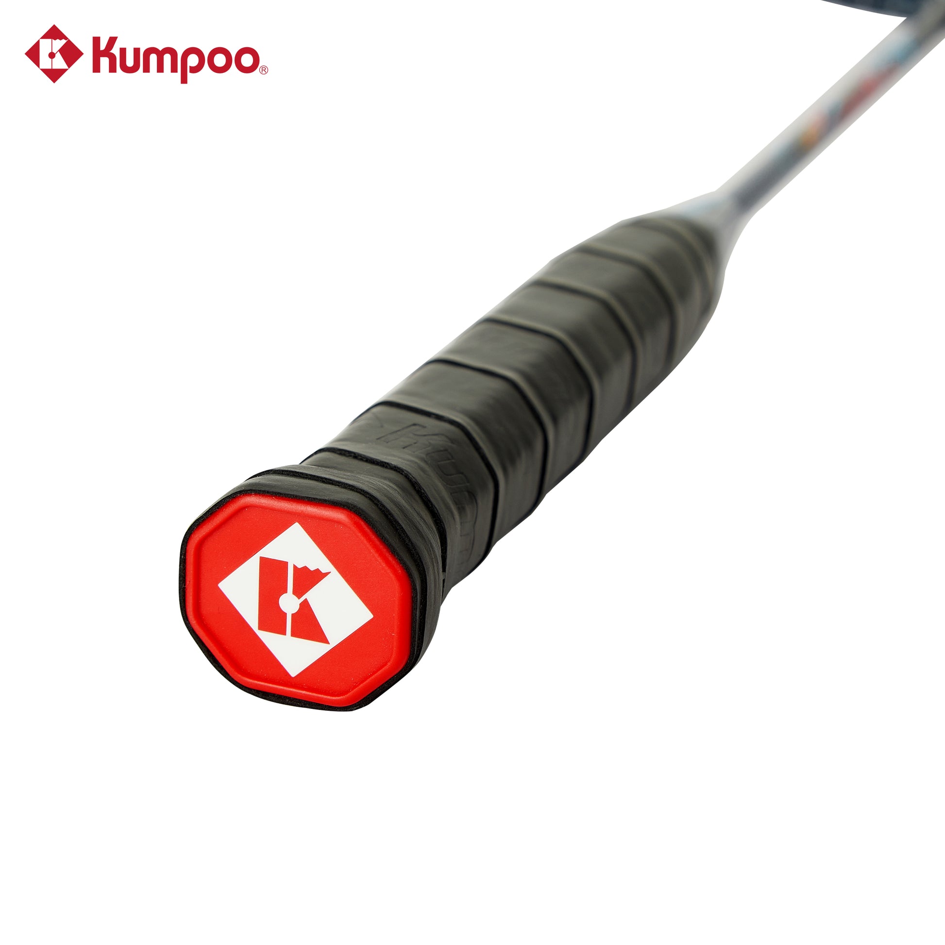 Kumpoo QF-TY(4U5) unstrung badminton racket with a sleek frame and grip, ready for stringing and gameplay.