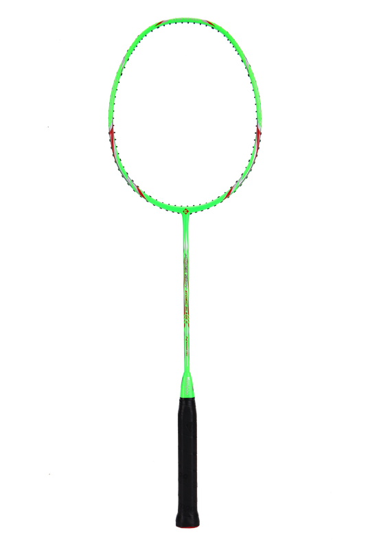 Two Kumpoo CA-06 beginner pre-strung badminton rackets with green frames, ideal for casual and beginner players.