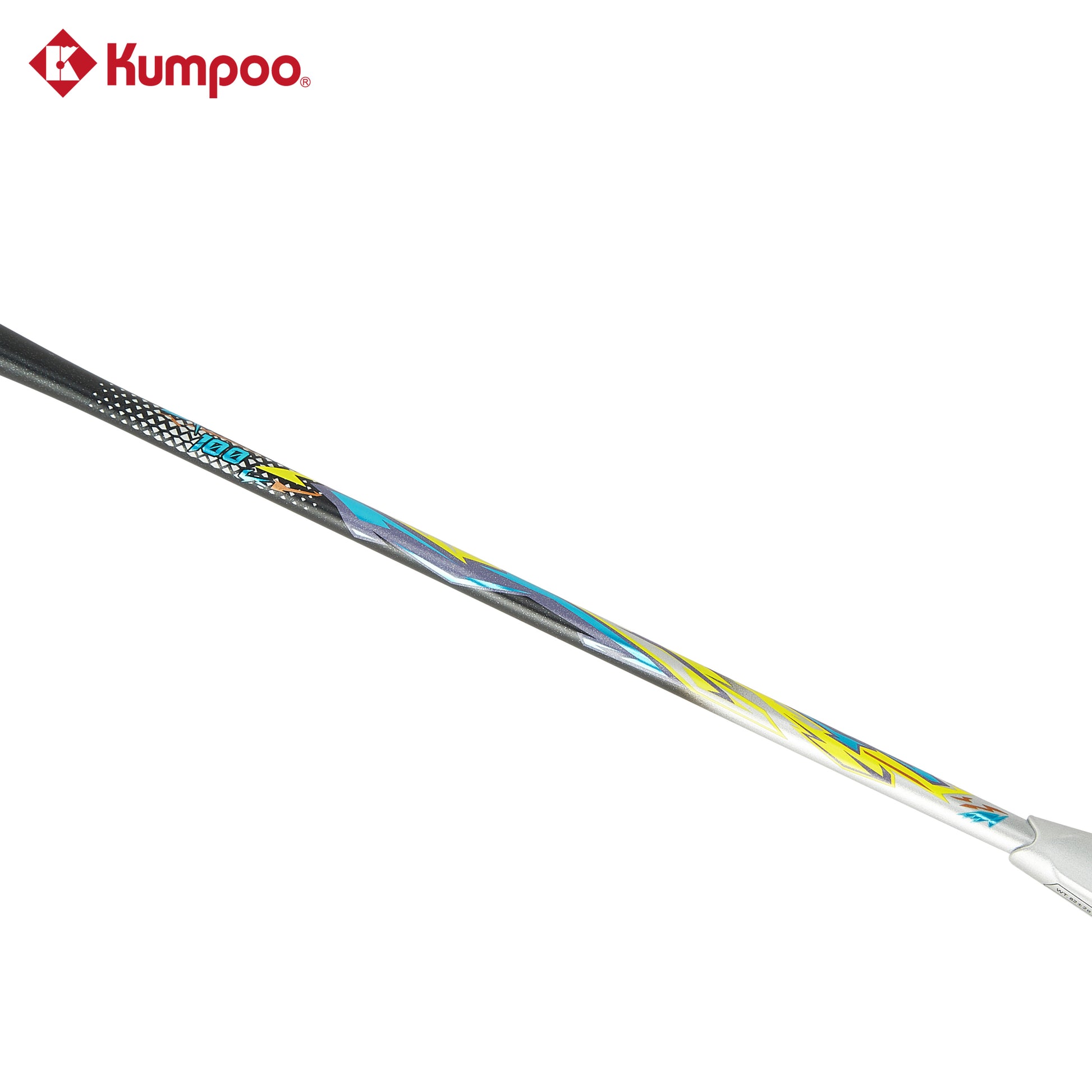 Unstrung Kumpoo EX100 badminton racket with lightweight frame and ergonomic grip, designed for agility and control during play.