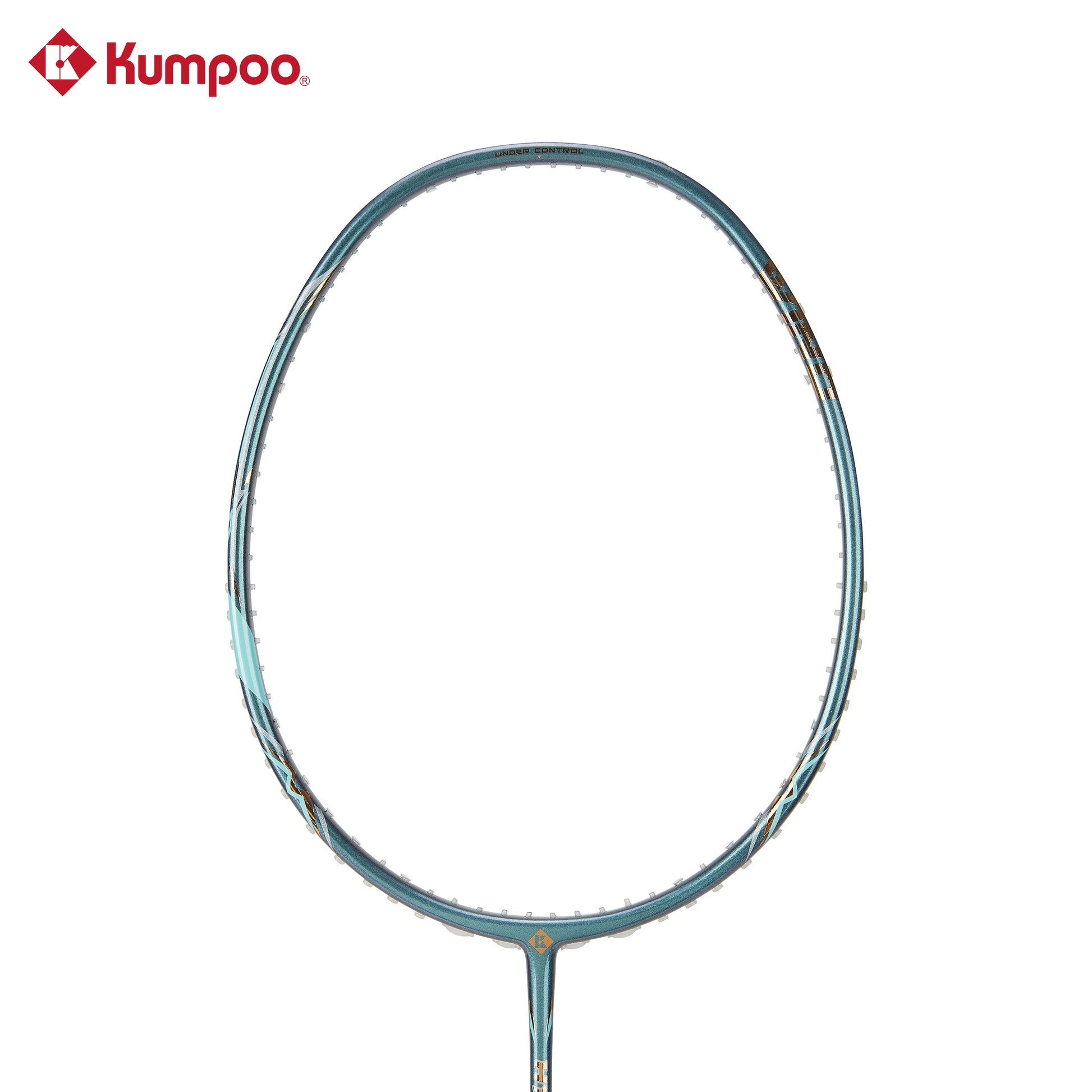Kumpoo Hyper Shot Wind unstrung badminton racket with blue frame and grip, lightweight and designed for performance.